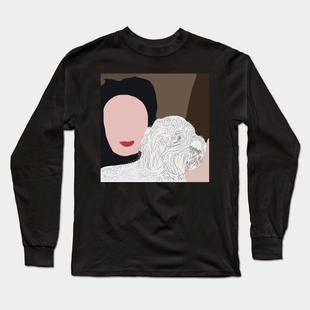 Dog and Human Pets Abstract Long Sleeve T-Shirt by ellenhenryart